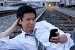 Cell Phone Call on Train Tracks Cell Phone Call on Train Tracks