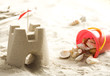 Sand castle on the beach