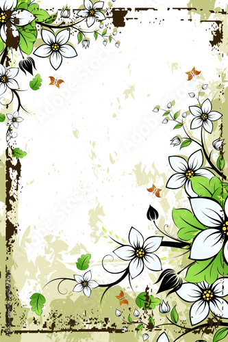 Grunge Floral frame Grunge Floral frame