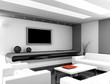 3D render modern interior of living-room