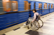 Woman in wheelchair