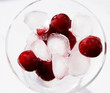 Ice and cherry for a cocktail