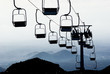 Chair skilift for skiers on the volcano Etna