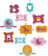 set of frames with baby icons - for boys and girls