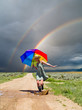 Girl and a rainbow Girl and a rainbow