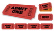 Admit One Vector Ticket Set