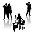 Business people group in black silhouettes.Vector illustration