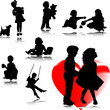 kids play vector silhouettes kids play vector silhouettes