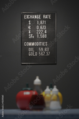 Photo: Currency exchange information sign Currency exchange information sign