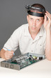 Engineer repairing circuit board