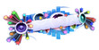 Affiche vierge couleurs 3D festival musique