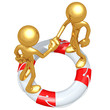 Gold Guys Life Preserver Handshake
