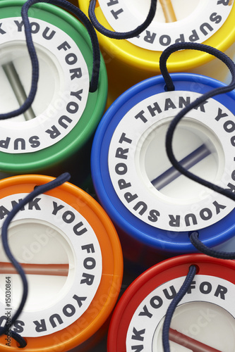 Photo: Colorful money boxes, view from above Colorful money boxes, view from above