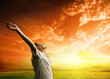 man and sunset