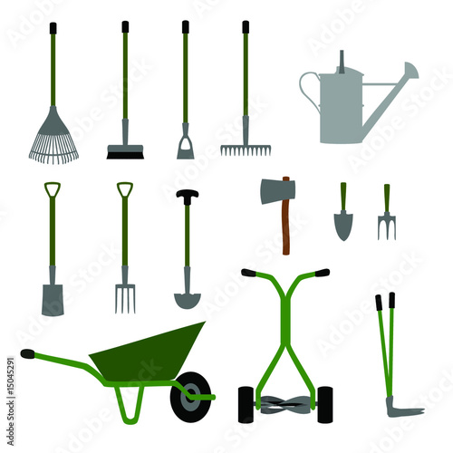 garden tools vector. Gardening tools and equipment