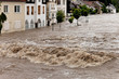 Hochwasser und Überflutung in Steyr, Österreich