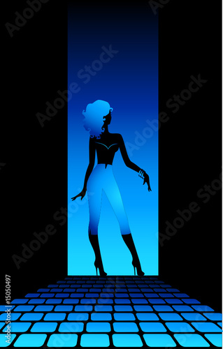 Vector: Beautiful silhouette of women dancing a striptease Beautiful silhouette of women dancing a striptease