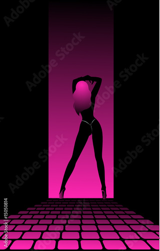 Vector: Beautiful silhouette of women dancing a striptease Beautiful silhouette of women dancing a striptease
