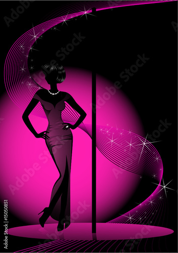 Vector: Beautiful silhouette of women dancing a striptease Beautiful silhouette of women dancing a striptease