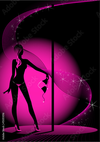 Vector: Beautiful silhouette of women dancing a striptease Beautiful silhouette of women dancing a striptease