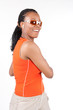 Sportliche frau beim Stretching