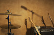 Drum Cymbals and Guitars by Amplifier