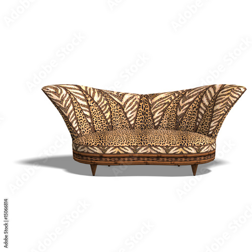 Illustration: cushy sofa with african design cushy sofa with african design