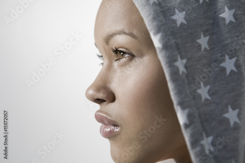 Photo: Close-up view of young woman, profile Close-up view of young woman, profile