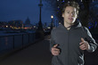 Foto: Man jogging at night Man jogging at night