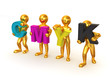Men with CMYK letters Men with CMYK letters