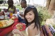Young Woman at Barbecue, Portrait