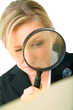 Serious Investigator Examine Folder
