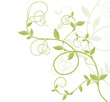 bordure décor vectoriel vert - floral design nature