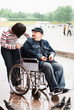 funny man on a wheelchair