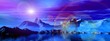 Panoramic scene. 3D landscape. glow