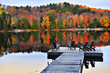 Wooden dock on autumn lake Wooden dock on autumn lake