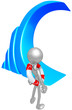 Wearing Lifebuoy Looking At Bar Graph Wave