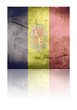 grunge flag of andorra with shadow