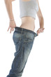 .Girl in large jeans .Girl in large jeans