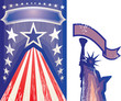Grunge american card and Statue of Liberty