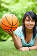 Girl with a basketball