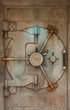 Old safe or vault door with rust stains Old safe or vault door with rust stains