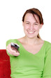 Young women with remote control