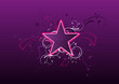 Etoile rose  sur fond mauve