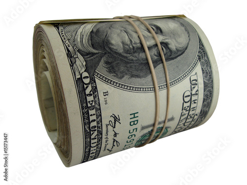 Photo: stacks of USD banknotes isolated on white stacks of USD banknotes isolated on white