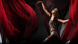 Dancing brunette beauty