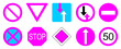 Collection of road sign
