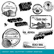 summer stamps - set of detailed grungy rubber stamps
