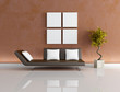 modern brown living-room -rendering modern brown living-room -rendering