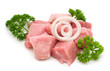 raw pork filet on white background